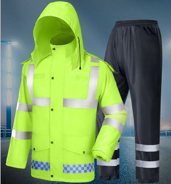 

raincoat on duty split reflective walking suit outdoor cycling traffic road administration anti storm and direct rain
