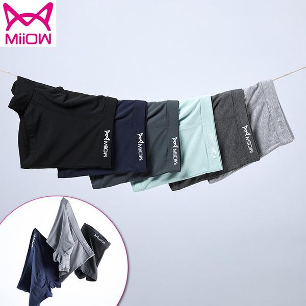

underpants brand miiow men's underwear 50 modal lightweight and breathable boxer briefs, Black;white