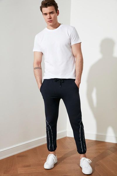 

running pants trendyol male sweatpants tmnss21ea0201, Black;blue