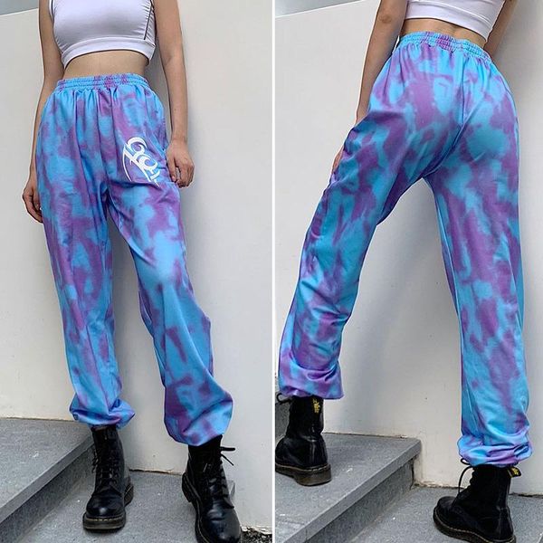 

women's pants & capris tie dye sweatpants women cotton trousers high waist cargo pant joggers summer gothic streetwear clothing, Black;white