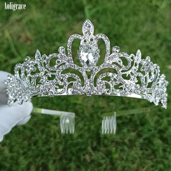 

hair clips & barrettes fairy wedding crowns gold pink birthday tiaras for women sweet 16 prom party headpieces bridal headwear accessories, Golden;silver