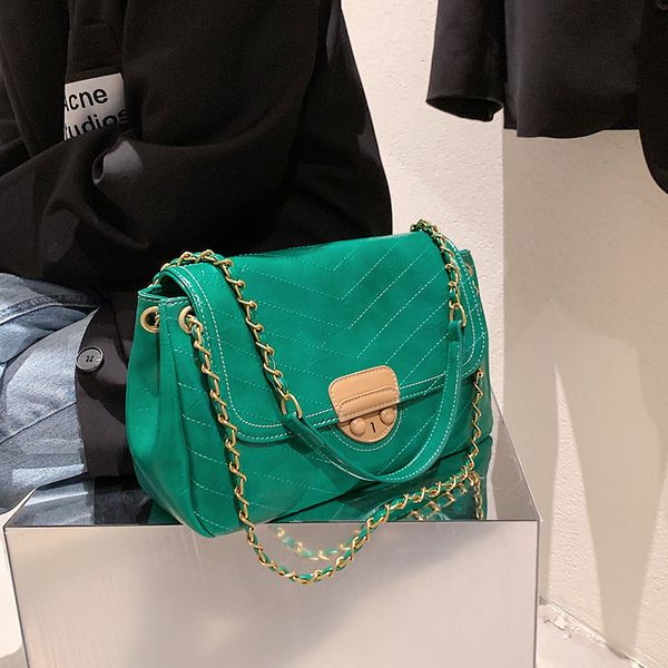 

luxury handbags embroidered thread leisure simple bag female new fashion foreign style single shoulder messenger large capacity underarm tot