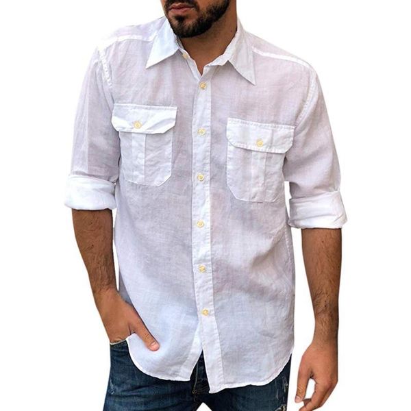 

mens shirts solid simple summer long sleeve spring summer casual slim beach shirts blouse pocket casual male camisas, White;black