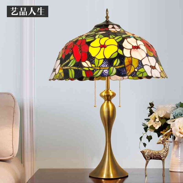 

creative tiffany bedroom study decorative desk led living room glass bedside lamp