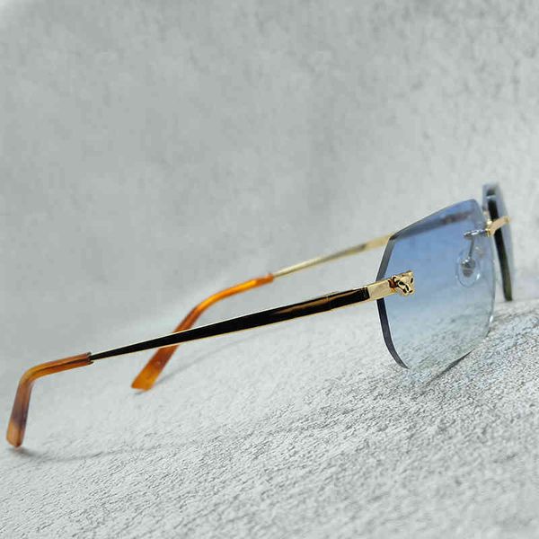 

design glasses sunglasses panther rimless sunglass mens wholesale vintage shades for women sun glasses lentes agxe, White;black