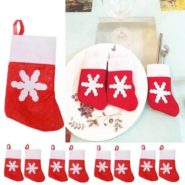 

christmas decorations 1pc tableware cute mini theme decor xmas ornament gifts bag festival party stockings ho j2y5