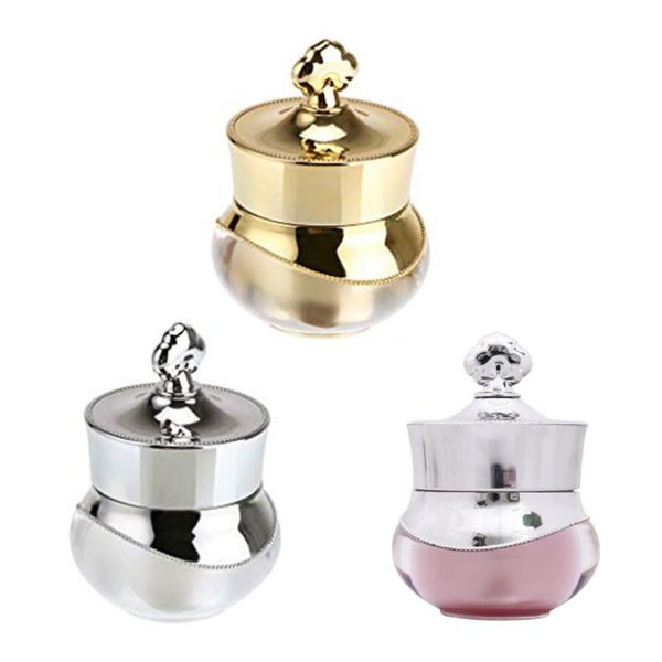 

3pcs crown make jars practical face cream travel bottles (assorted color) storage &