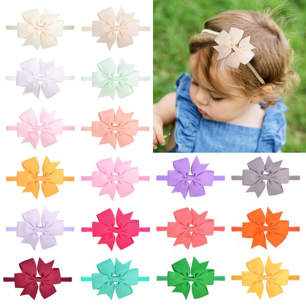 Bambino Fascia per ragazze Nylon Nylon Ribbon Swallowtai V Bow Fascia Fascia Fascia Fascia per capelli per bambini Accessori per capelli Bambini Copricapo per Toddler KHA134