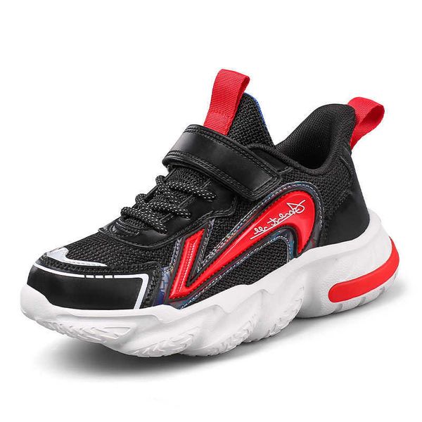 

kids sport shoes for boys running sneakers casual sneaker breathable children's fashion shoes 2021 autumn platform light shoes g1025, Black;red