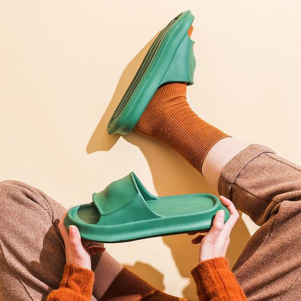 

slippers women's flip-flops men and women couple home soft platform shoes beach outdoor slides sandals, Black