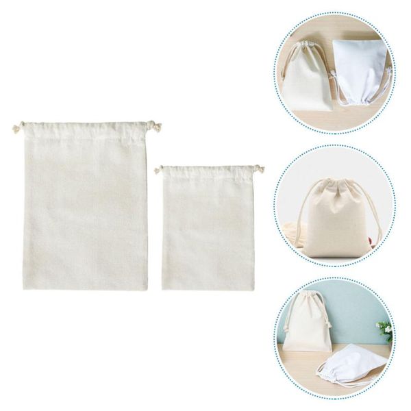 

storage bags 2pcs cotton linen home use flour pouches multi-functional