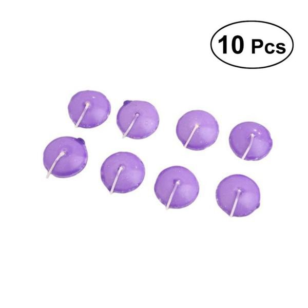 

candles 10pcs unscented small floating for wedding party event year christmas decoration (purple)