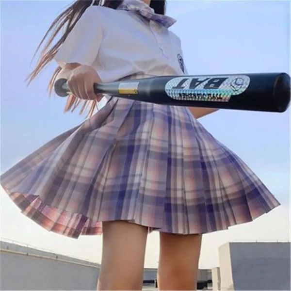 

summer fashion plaid streetwear harajuku womens skirt high waisted kawaii jk pleated ladies sweet mini, Black