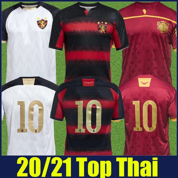 

2020 2021 brazilian sport club do recife soccer jersey red black striped shirt hernane sander football shirts camisa recife goleiro 20/21