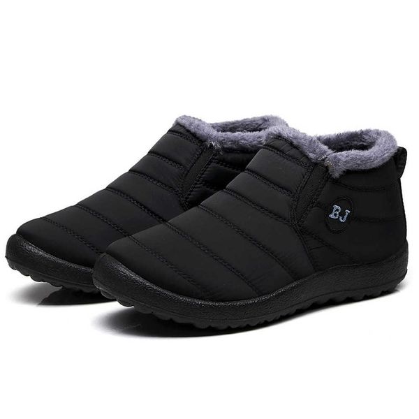 

waterproof women winter shoes plus size 45 couple snow boots women shoes antiskid bottom keep warm mother casual boots 210911, Black