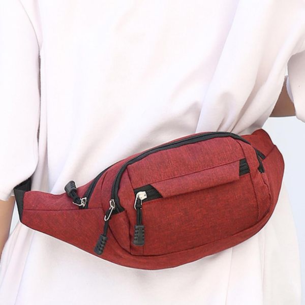 

men's and womens chest bags zipper simple leisure fashion oxford sport fitness simple soft waist packs pack belt bag phone