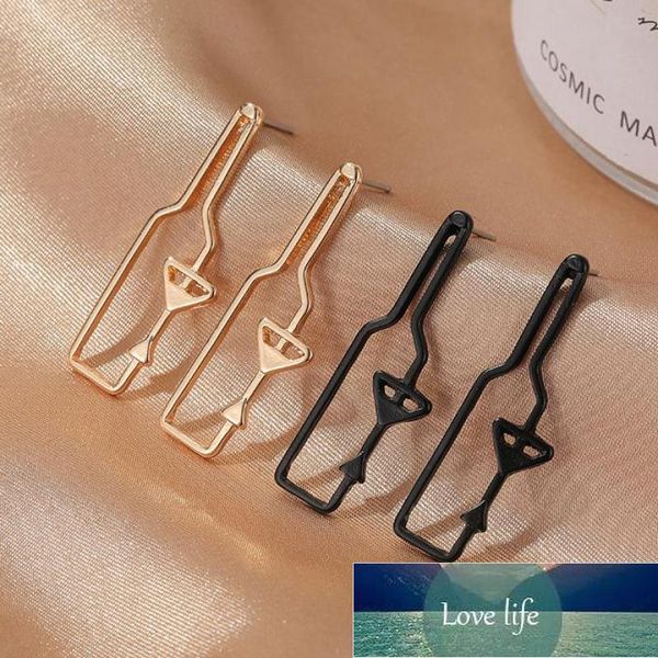 

creative wine-bottle earrrings wine-glass shape stud earrings for women earing jewelry fun abstract earings kolczyki pendientes factory pric, Golden;silver