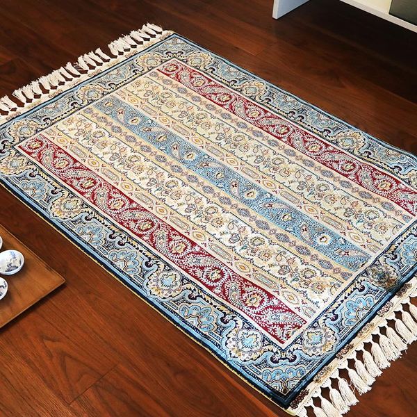 

carpets fangcunjinxiu 3'x4.5' handmade silk carpet with flower stitching for living rooms and offices