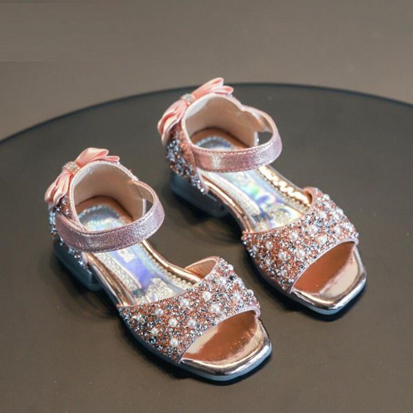 

girls gladiator sandals summer bling sequins princess flat heels soft leather hook loop glitter shoes for 3-14 ages girl, Black;red