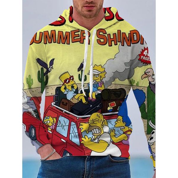 

fried street anime pattern men is a 3d printed hoodie visual impact party punk goth round neck american sweater hoodie, Black