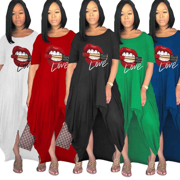 

charming dresses large women's fashion offset lip split, Black;gray