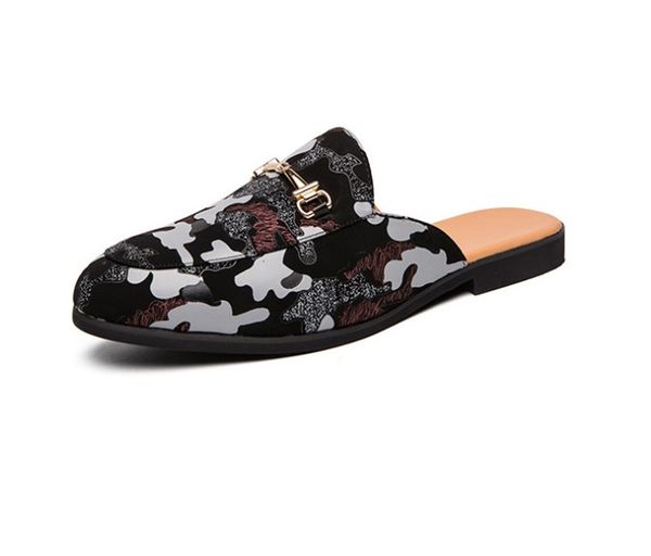 

leather slippers for men luxurys sandals l beach summer shoes big size 45 slip on light flats male flip flops, Black