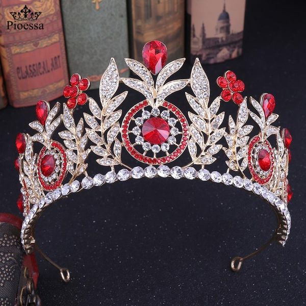 

hair clips & barrettes pioessa rhinestone half around tiara bigger size queen crown royal bridal wedding dressing accessory women jewelry, Golden;silver