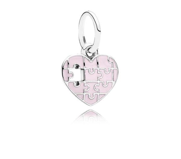 

fit pandora charm bracelet european silver charms beads puzzle love enamel dangle hollow peach heart pendant diy snake chain for women bangl, Black