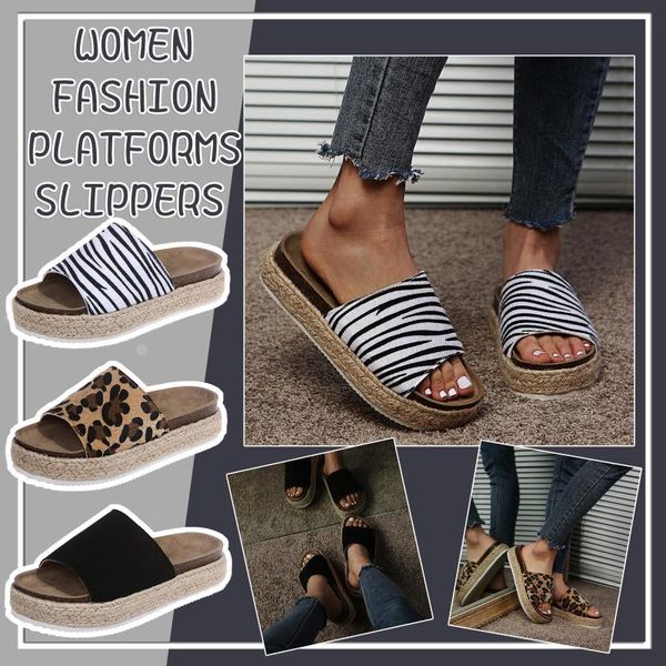 

sandals 40#summer women's fashion casual leopard printed open toe flats bohemia platforms beach shoes plus size zapatos de mujer, Black