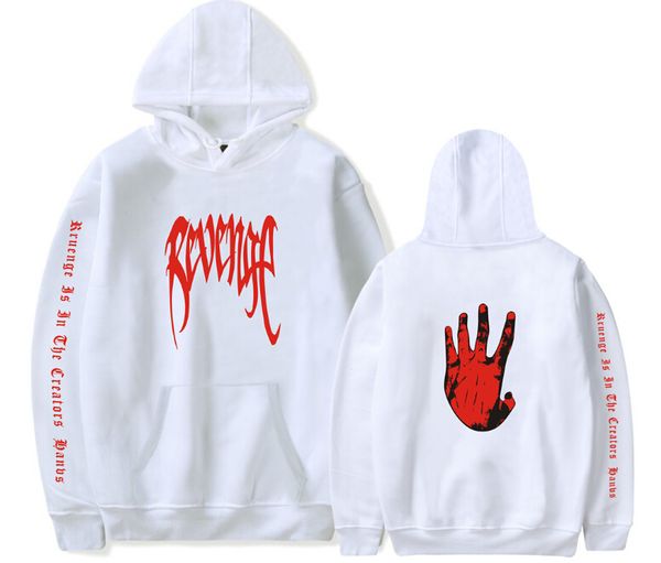 

painted mens rapper hip hop sweater palm hands xxx revenge print hooded sweatshirt xxxtentacion men women pull, Black