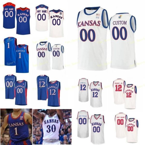 

ncaa college kansas jayhawks basketball jersey 3 dajuan harris 30 ochai agbaji 33 david mccormack 34 pierce custom stitched, Black