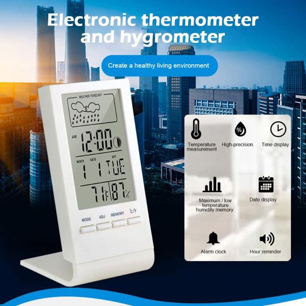 

mini hygrometer gauge indicator automatic electronic temperature humidity monitor weather station alarm clock indoor wall clocks