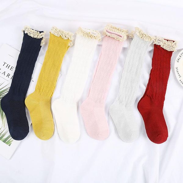 

footies kids baby girl socks cute lace long party infant children soft crib leg warmer girls 3 yearss, Blue