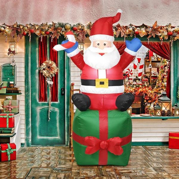 

party decoration 1.8m inflatable santa claus led light merry christmas outdoor year 2022 garden soldier