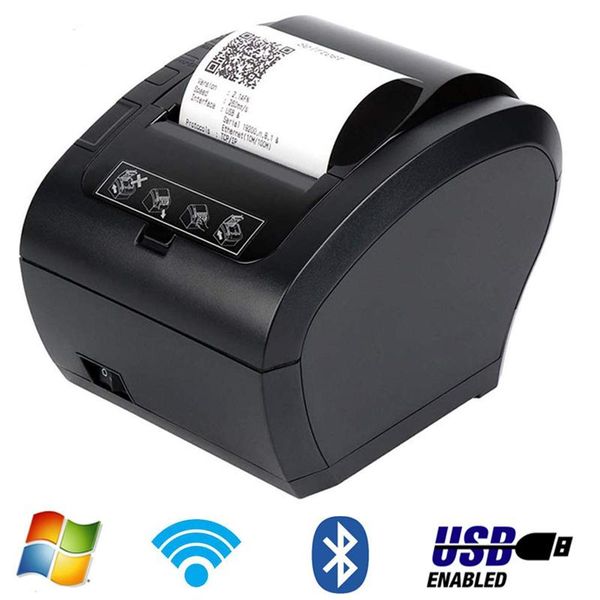 

printers thermal receipt printer 80mm with wifi/bluetooth/usb/lan/rs232 port auto cutter for restaurant, shop