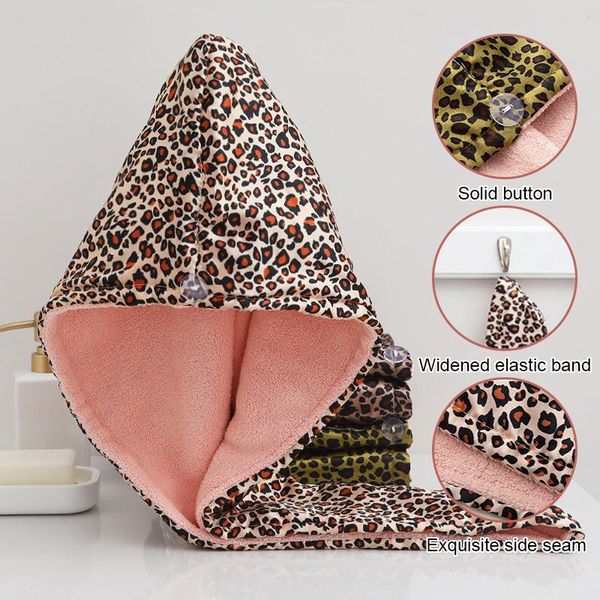 

towel 1/2 pack leopard print double microfiber hair for women super absorbent quick dry turban drying wet