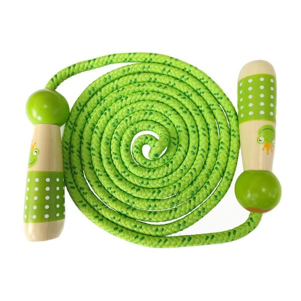 

jump ropes kids child skipping rope wooden handle play sport exercise workout toy lightweight portable children durable
