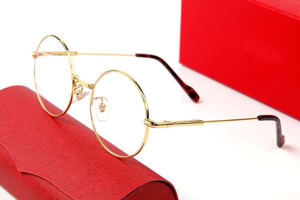 Retro Oval Full Clear Gold Brille Frames für Männer und Frauen, Designer -Augen -Twist -Beine Doppel Nase Bridge Brillen Brillen