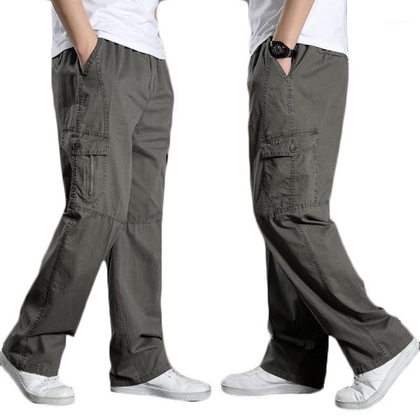 

men tactical pants military cotton joggers 6xl plus size sport multi pockets cargo 2021 casual outdoor male trousers men's, Black