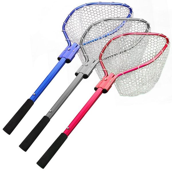 

fishing accessories net retractable brail landing eva handle nets tools folding dip