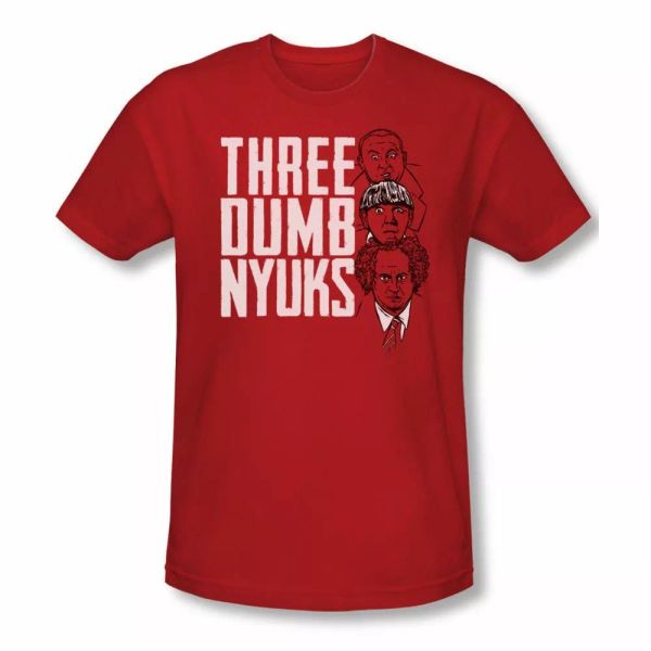 

Three Stooges Three Dumb Nyuks Adult Slim Fit SS T-Shirt Sizes- S-2X New, White;black