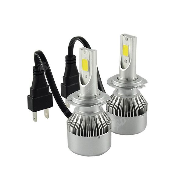 

car headlights 2021 s h7 led headlight 36w 3800lm 3000k 6500k shine well super bright lamp waterproof c6 cob kit bulb fog lamps