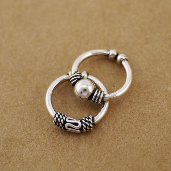

clip-on & screw back 1pc 925 sterling silver bali ear clip cuff earring nose ring a1563