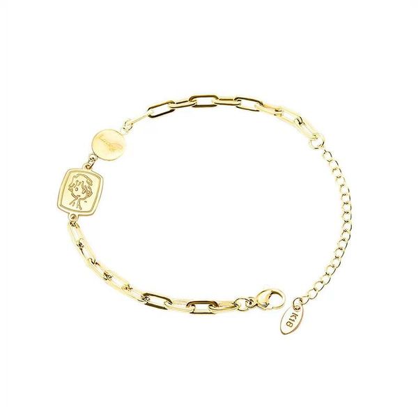 

link, chain est design love boy head link coin pendant bracelet for women, Black