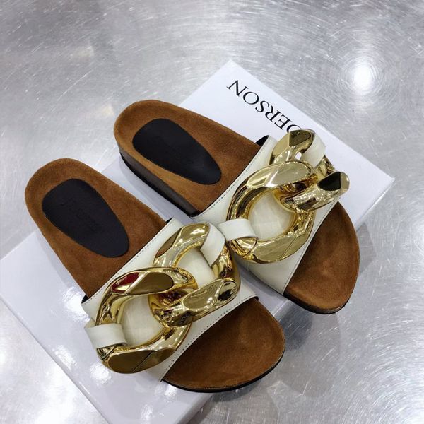 

2021 spring and summer new cork slipper chain comfortable wear casual fashion sandals women 2pk7 zmm, Black