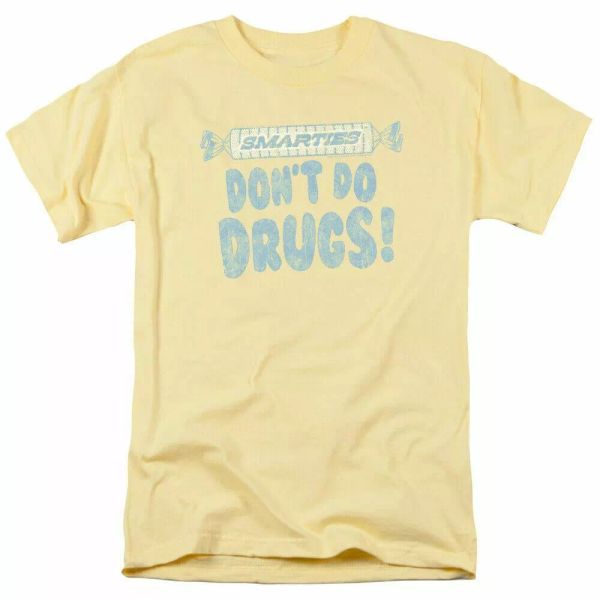 

smarties be smart t shirt mens licensed sweet tangy candy roll banana, White;black