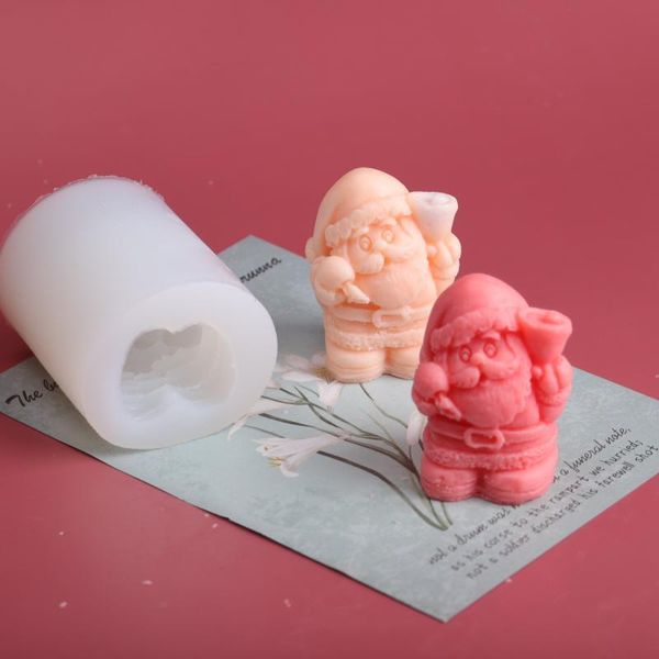 

craft tools christmas silicone candle mold 3d santa claus shaped soap mould handmade decorating 2022 year decor