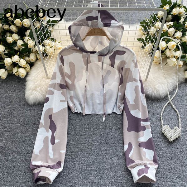 

women hoodie design print hooded sweatshirt fashion korean style long sleeve 2021 autumn chic streetwear short hoodies, Black