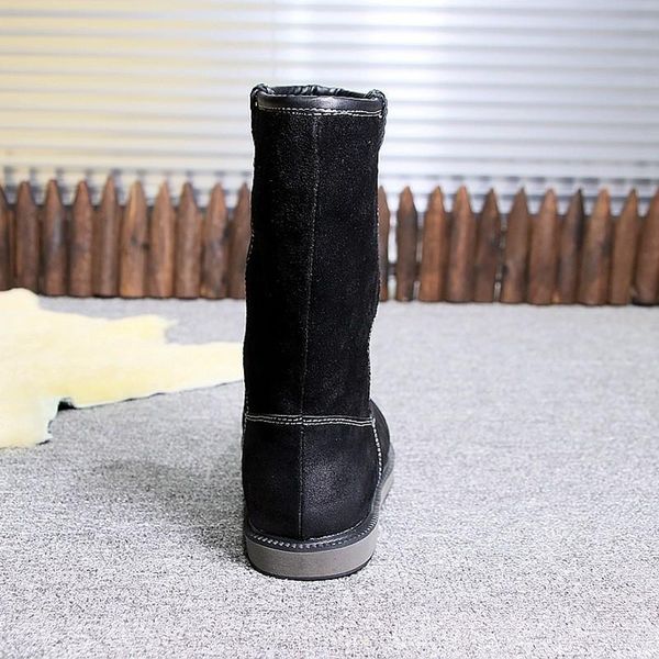 

boots winter snow men fashion warm slip-on vintage ankle casual cotton flat shoes black high-sneakers botas hombre