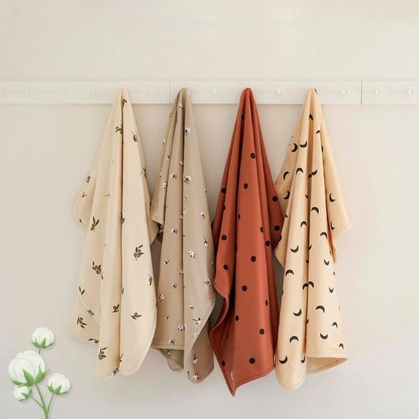 

blankets & swaddling baby blanket cotton swaddle wrap born bath towel carriage windproof thin quilt nordic style infant minky muslin